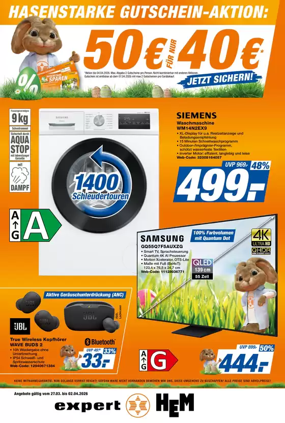 HEM expert Katalog in Deizisau | HASENSTARKE GUTSCHEIN-AKTION | 2026-03-27T00:00:00.000Z - 2026-04-02T00:00:00.000Z