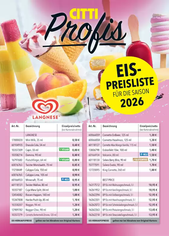 CITTI Markt Katalog | Eis-Preisliste 2026 | 2026-03-11T00:00:00.000Z - 2026-09-30T00:00:00.000Z