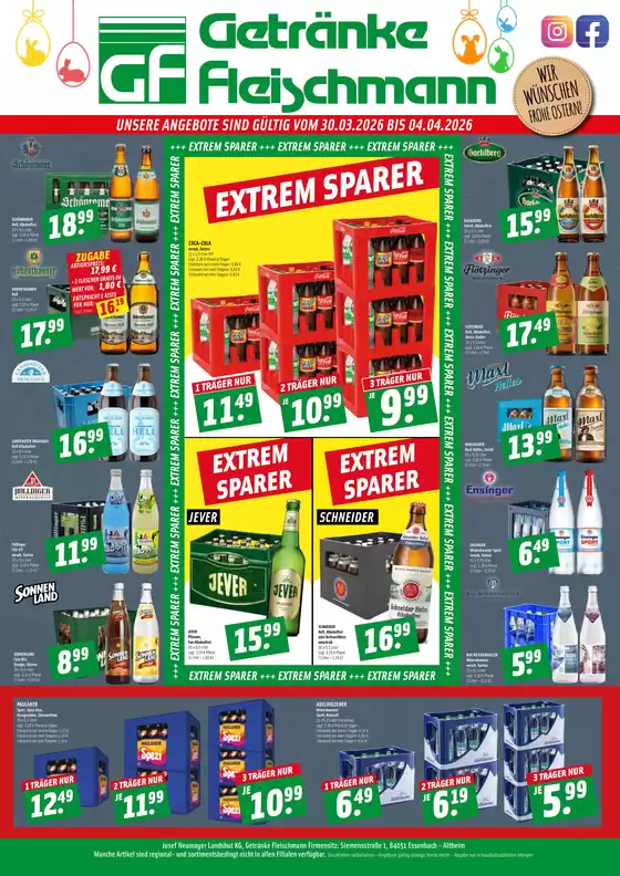 Getränke Fleischmann Katalog | EXTREM SPARER | 2026-03-30T00:00:00.000Z - 2026-04-04T00:00:00.000Z