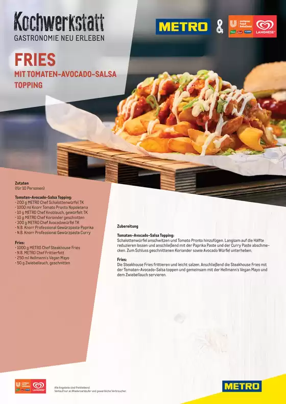 Metro Katalog | Fries mit Tomaten-Avocado-Salsa Topping | 2026-03-31T00:00:00.000Z - 2026-04-13T00:00:00.000Z