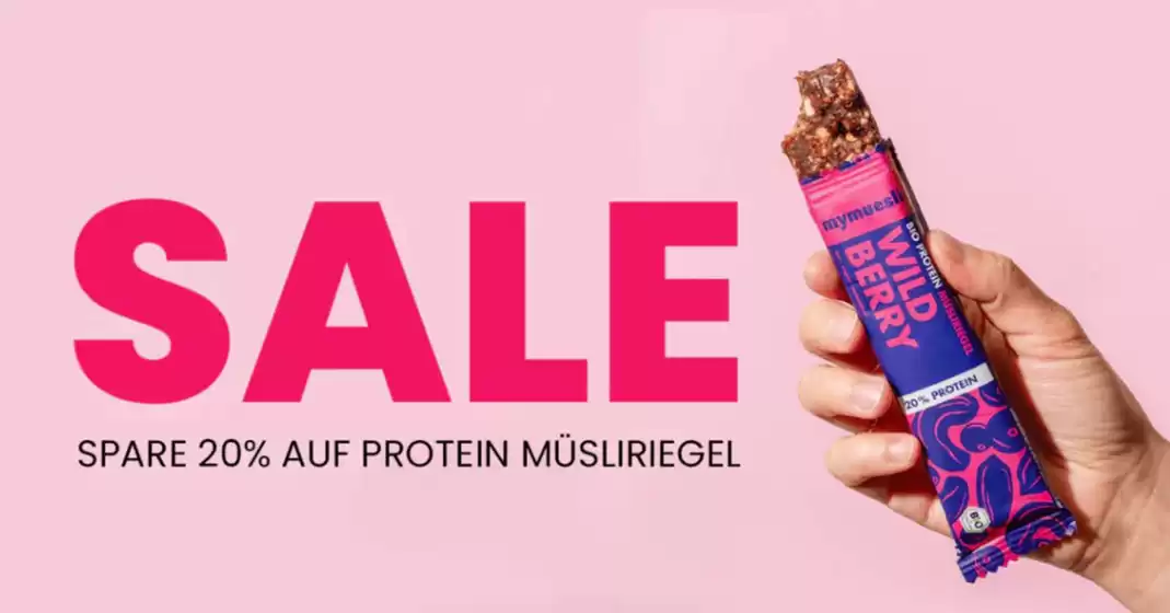 mymuesli Katalog | Sale Spare 20% Auf Protein Musliriegel | 2026-04-01T00:00:00.000Z - 2026-04-20T00:00:00.000Z