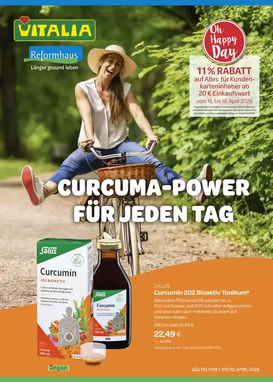 Vitalia Katalog in Bamberg | Curcuma Power Fur Jeden Tag | 2026-04-01T00:00:00.000Z - 2026-04-30T00:00:00.000Z