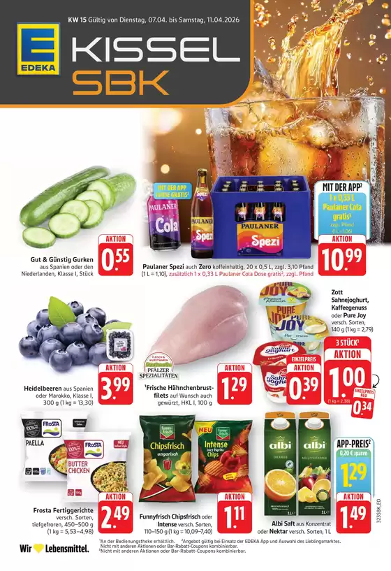 Edeka Kissel SBK Katalog in Eckernförde | Edeka Kissel SBK flugblatt | 2026-04-07T00:00:00.000Z - 2026-04-11T00:00:00.000Z