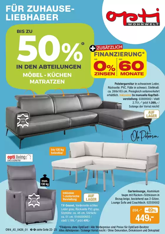 Opti Wohnwelt Katalog in Homburg | Für Zuhause-Liebhaber | 2026-04-02T00:00:00.000Z - 2026-04-18T00:00:00.000Z