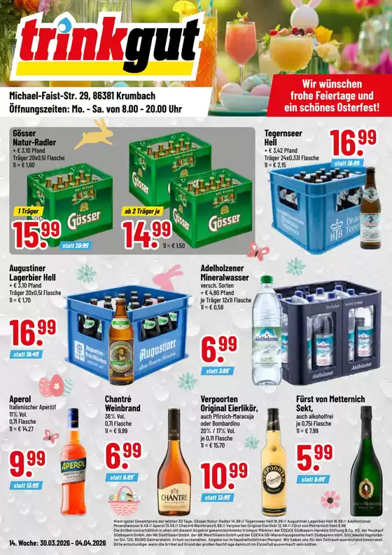 trinkgut Katalog in Mannheim | Große Auswahl an Angeboten | 2026-03-30T00:00:00.000Z - 2026-04-04T00:00:00.000Z