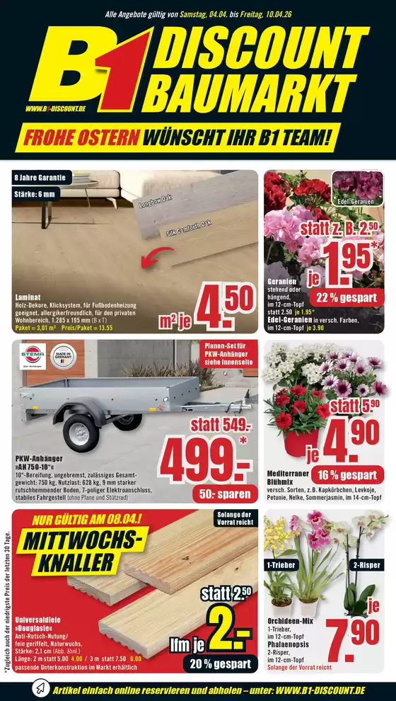 B1 Discount Baumarkt Katalog | B1 Discount Baumarkt flugblatt | 2026-04-04T00:00:00.000Z - 2026-04-10T00:00:00.000Z