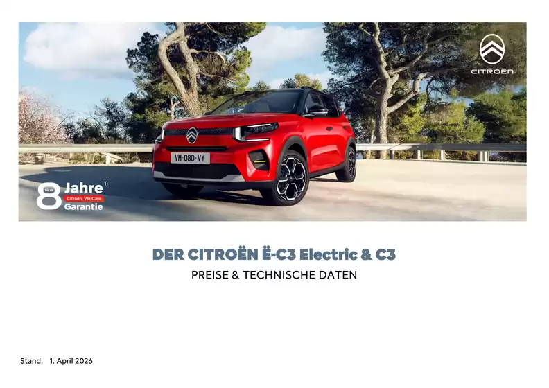 Citroën Katalog in Weimar | Preisliste C3 01.04.2026 2 | 2026-04-03T00:00:00.000Z - 2027-04-03T00:00:00.000Z