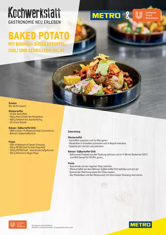 Metro Katalog in Sankt Augustin | Baked Potato mit Bohnen-Süßkartoffel-Chili und gegrilltem Salat | 2026-04-03T00:00:00.000Z - 2026-04-30T00:00:00.000Z