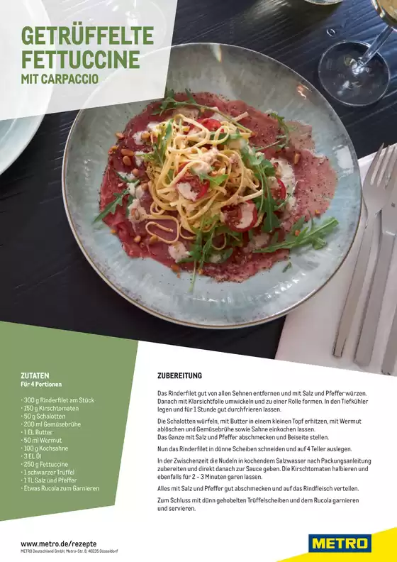 Metro Katalog in Salach | Getrüffelte Fettuccine mit Carpaccio | 2026-04-03T00:00:00.000Z - 2026-04-16T00:00:00.000Z