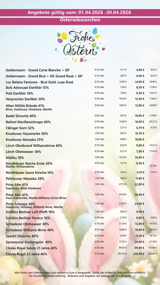 Getränke Lehmann Katalog | Osterwässserchen  | 2026-04-07T00:00:00.000Z - 2026-04-30T00:00:00.000Z