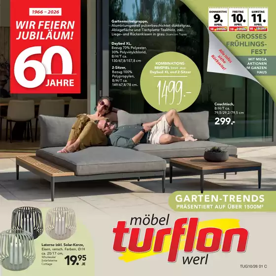 Möbel Turflon Katalog | WIR FEIERN JUBILÄUM- | 2026-04-07T00:00:00.000Z - 2026-04-12T00:00:00.000Z