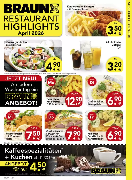 Möbel Braun Katalog | RESTAURANT HIGHLIGHTS | 2026-04-07T00:00:00.000Z - 2026-04-25T00:00:00.000Z
