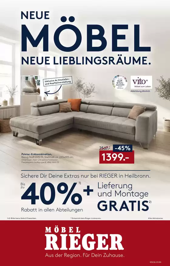 Möbel Rieger Katalog in Halstenbek | Unsere besten Angebote für Sie | 2026-04-09T00:00:00.000Z - 2026-04-21T00:00:00.000Z