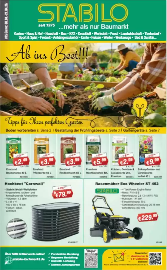 Stabilo Fachmarkt Katalog in Neumünster | Ab Ins Beet!!! | 2026-04-09T00:00:00.000Z - 2026-04-21T00:00:00.000Z
