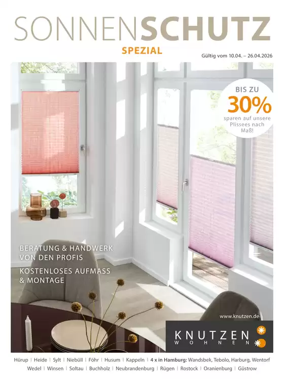 Knutzen Wohnen Katalog | SONNENSCHUTZ | 2026-04-14T00:00:00.000Z - 2026-04-26T00:00:00.000Z