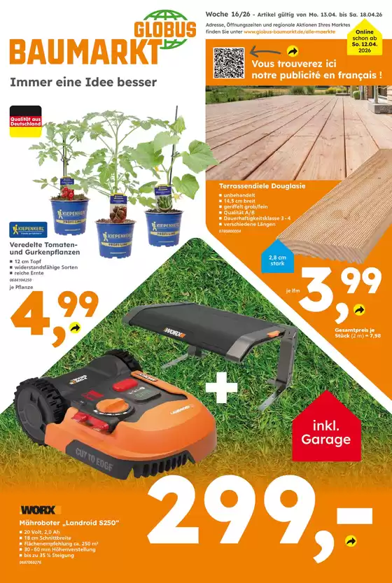 Globus Baumarkt Katalog in Filderstadt | Exklusive Schnäppchen | 2026-04-14T00:00:00.000Z - 2026-04-18T00:00:00.000Z