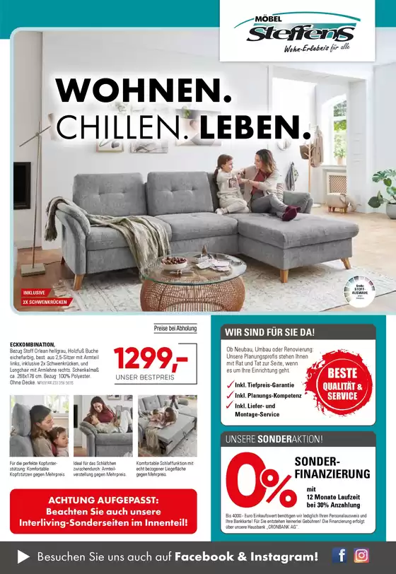 Möbel Steffens Katalog in Waldbröl | WOHNEN. CHILLEN. LEBEN | 2026-04-21T00:00:00.000Z - 2026-05-31T00:00:00.000Z