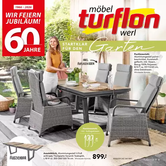 Möbel Turflon Katalog in Waldbröl | STARTKLAR FÜR DEN | 2026-04-21T00:00:00.000Z - 2026-05-17T00:00:00.000Z
