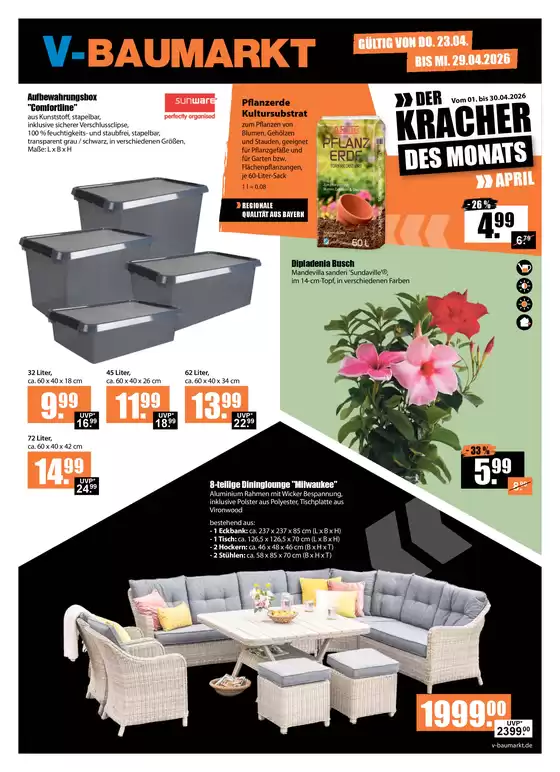 V Baumarkt Katalog in Kaltenkirchen | Aktuelle Angebote V Baumarkt | 2026-04-23T00:00:00.000Z - 2026-04-29T00:00:00.000Z