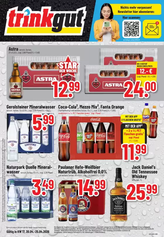 trinkgut Katalog in Straubing | Tolles Angebot für Schnäppchenjäger | 2026-04-20T00:00:00.000Z - 2026-04-25T00:00:00.000Z