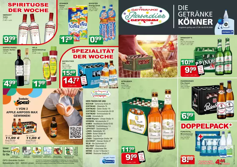 Getränkeparadies Gefromm Katalog | Getränkeparadies Gefromm flugblatt | 2026-04-27T00:00:00.000Z - 2026-05-02T00:00:00.000Z