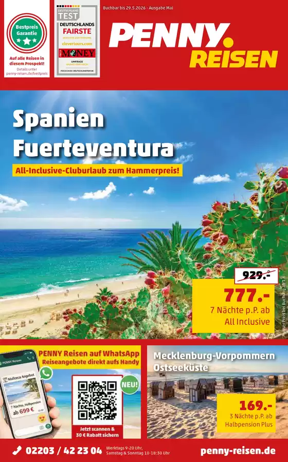 Penny Reisen Katalog in Illschwang | Penny Reisen flugblatt | 2026-04-25T00:00:00.000Z - 2026-05-29T00:00:00.000Z