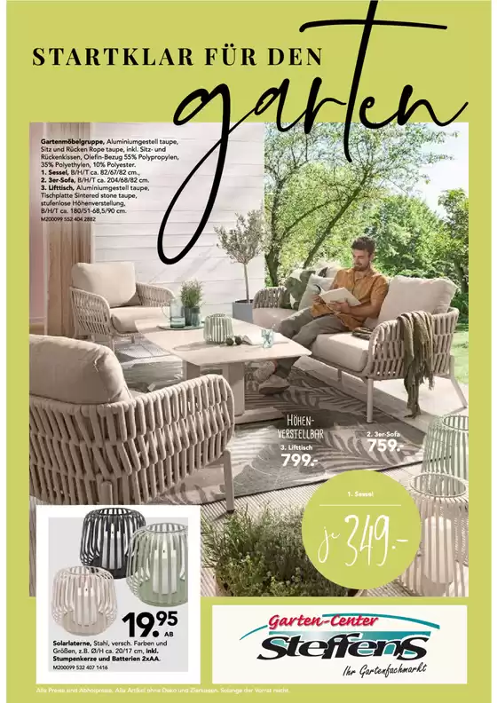 Möbel Steffens Katalog in Wedel | Startklar Fur Den Garten- | 2026-04-29T00:00:00.000Z - 2026-05-13T00:00:00.000Z