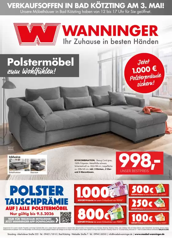 Möbel Wanninger Katalog in Wedel | Postermobel | 2026-04-29T00:00:00.000Z - 2026-05-09T00:00:00.000Z