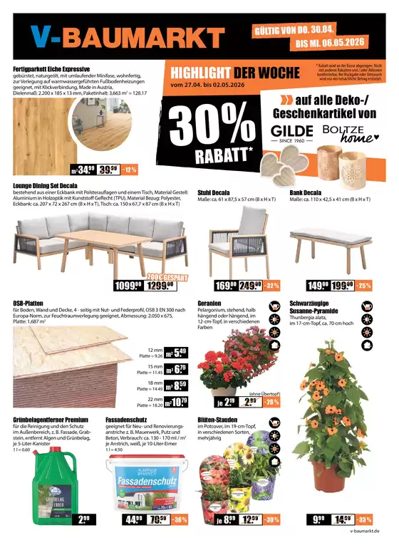 V Baumarkt Katalog in Rodewisch | Tolles Angebot für Schnäppchenjäger | 2026-04-30T00:00:00.000Z - 2026-05-06T00:00:00.000Z