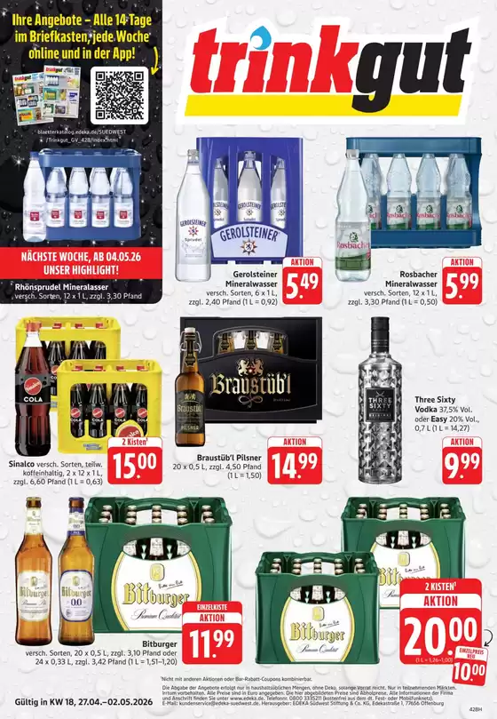 trinkgut Katalog in Düsseldorf | Exklusive Deals für unsere Kunden | 2026-04-27T00:00:00.000Z - 2026-05-02T00:00:00.000Z