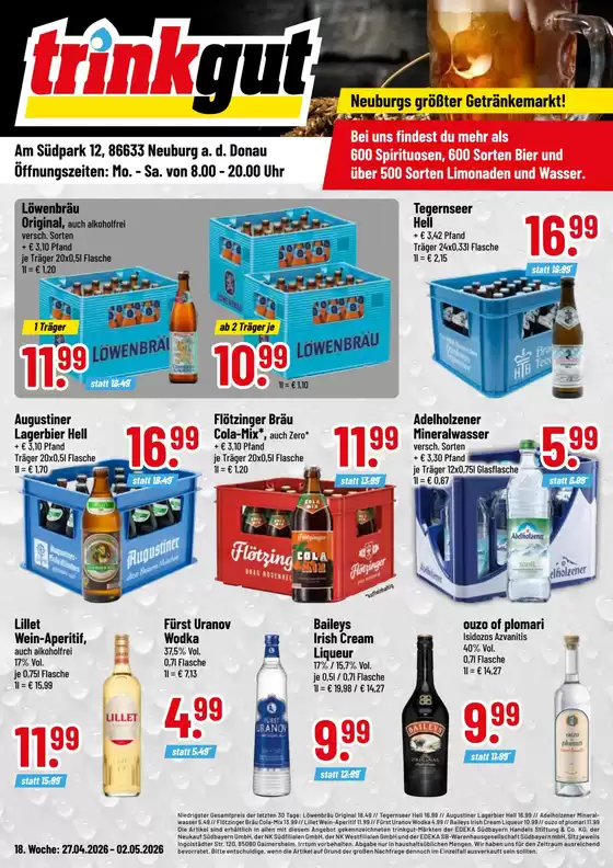 trinkgut Katalog | Angebote für Schnäppchenjäger | 2026-04-27T00:00:00.000Z - 2026-05-02T00:00:00.000Z