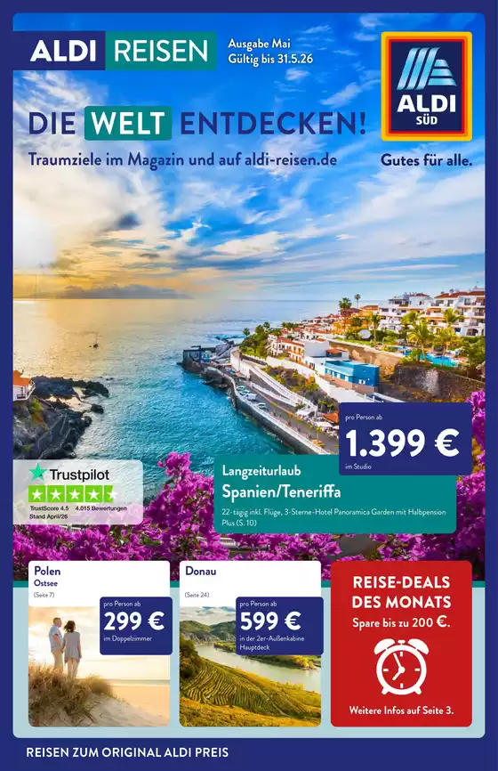 Aldi Süd Reisen Katalog | Aktuelle Schnäppchen und Angebote | 2026-05-01T00:00:00.000Z - 2026-05-31T00:00:00.000Z