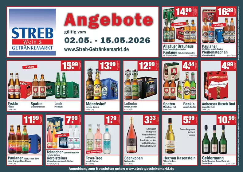 Streb Getränkemärkte Katalog in Insingen | Salee | 2026-05-04T00:00:00.000Z - 2026-05-15T00:00:00.000Z