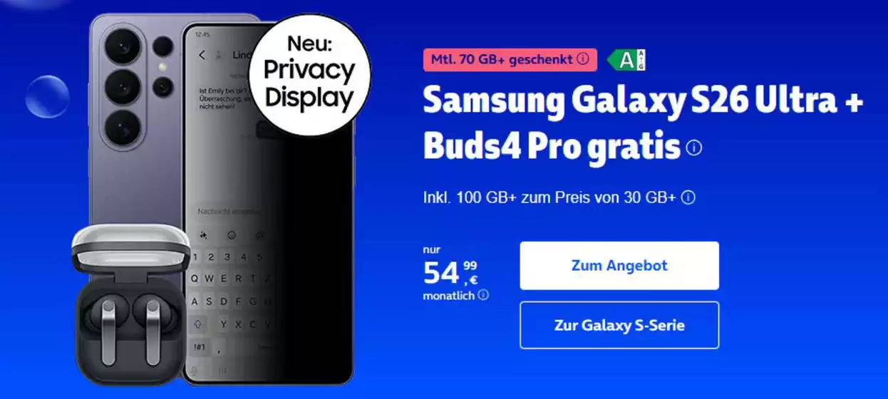 O2 Katalog | Samsung Galaxy S26 Ultra + Buds4 Pro Gratis | 2026-05-05T00:00:00.000Z - 2026-05-19T00:00:00.000Z