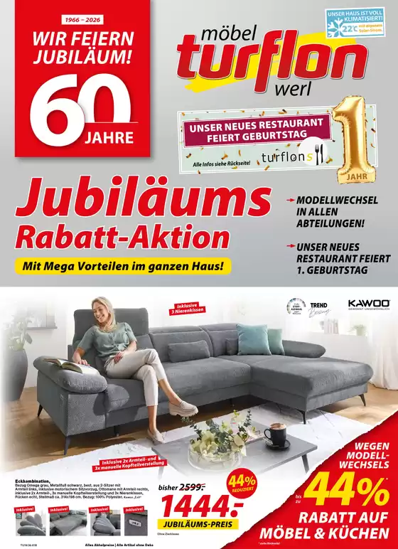 Möbel Turflon Katalog in Fintel | WIR FEIERN JUBILÄUM! 60 Jahre | 2026-05-13T00:00:00.000Z - 2026-05-26T00:00:00.000Z