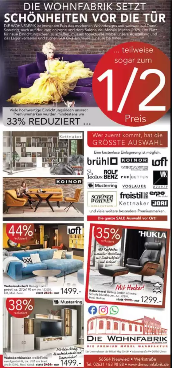 Die Wohnfabrik Katalog | Die Wohnfabrik Setzt Schinheiten Vor Die Tur | 2026-05-15T00:00:00.000Z - 2026-05-26T00:00:00.000Z
