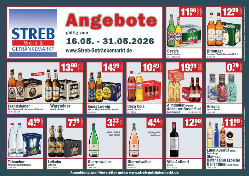 Streb Getränkemärkte Katalog in Meinerzhagen |  Angebote `  | 2026-05-15T00:00:00.000Z - 2026-05-31T00:00:00.000Z