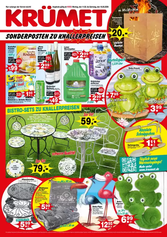 Krümet Sonderposten Katalog in Dörfles-Esbach | -SONDERPOSTEN ZU KNALLERPREISEN- | 2026-05-15T00:00:00.000Z - 2026-05-16T00:00:00.000Z