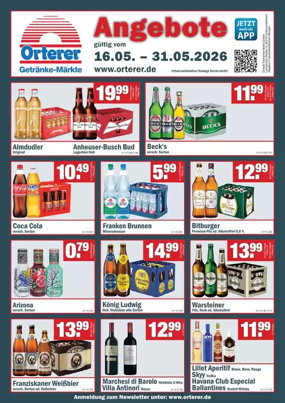 Sobi Getränkemarkt Katalog | A N G E B O T E ` | 2026-05-15T00:00:00.000Z - 2026-05-31T00:00:00.000Z