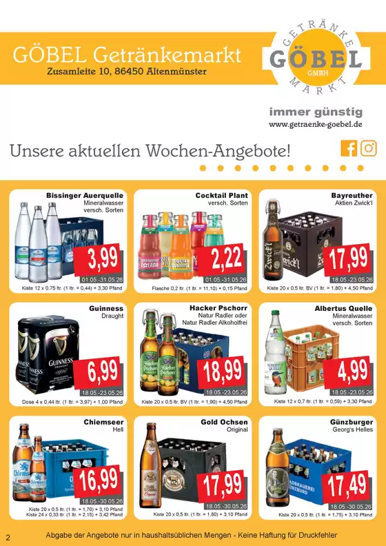 Getränke Göbel Katalog | Unsere besten Schnäppchen | 2026-05-01T00:00:00.000Z - 2026-05-31T00:00:00.000Z