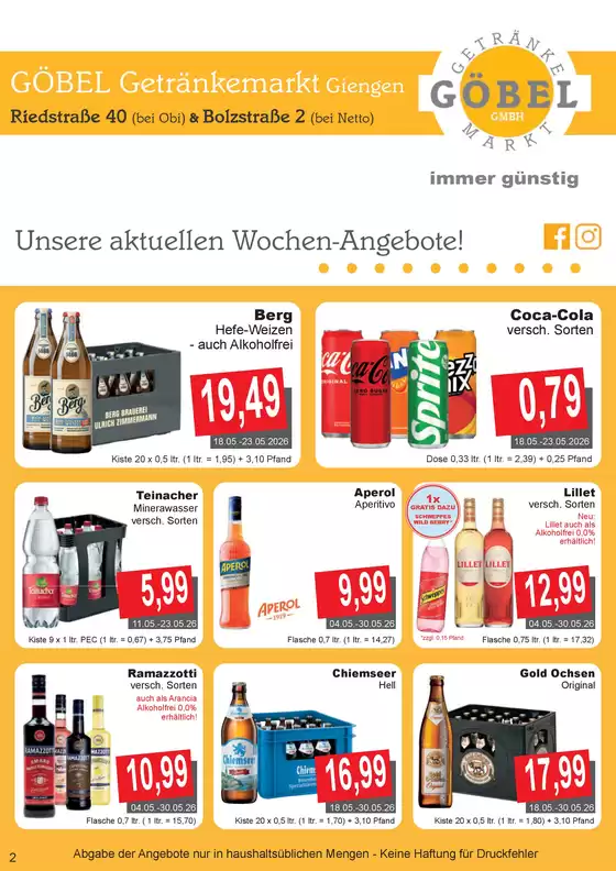 Getränke Göbel Katalog | Top-Angebote für Sparfüchse | 2026-05-04T00:00:00.000Z - 2026-05-30T00:00:00.000Z