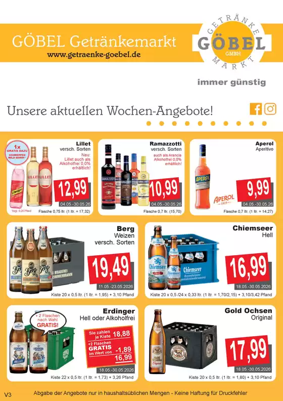 Getränke Göbel Katalog | Exklusive Deals für unsere Kunden | 2026-05-04T00:00:00.000Z - 2026-05-30T00:00:00.000Z
