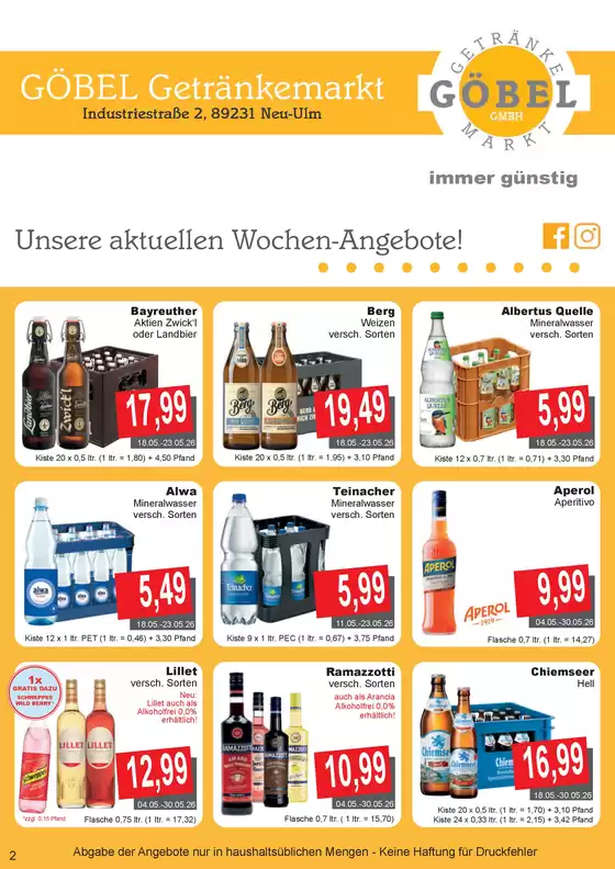 Getränke Göbel Katalog | Top-Deals für alle Kunden | 2026-04-05T00:00:00.000Z - 2026-05-30T00:00:00.000Z