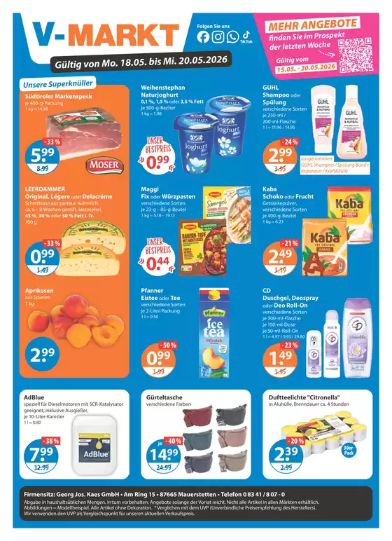 V Markt Katalog | Unsere besten Deals für Sie | 2026-05-18T00:00:00.000Z - 2026-05-20T00:00:00.000Z