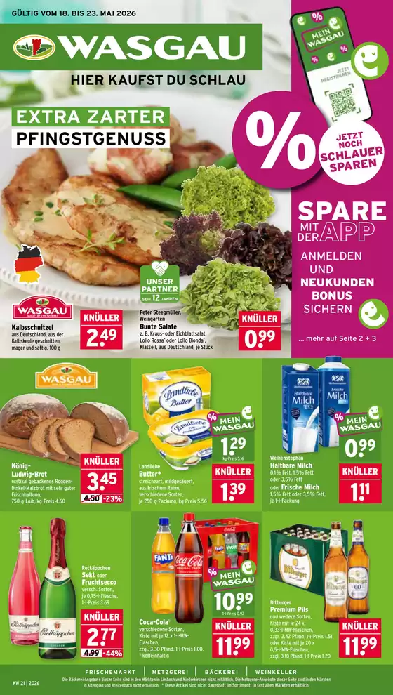 Wasgau Katalog | Wasgau flugblatt | 2026-05-18T00:00:00.000Z - 2026-05-23T00:00:00.000Z