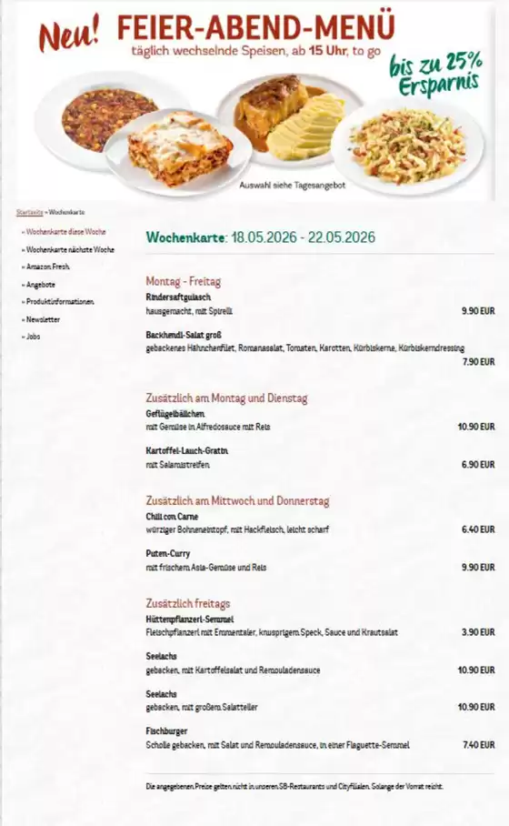 Vinzenzmurr Katalog |  Feier - Abend - Menu  | 2026-05-18T00:00:00.000Z - 2026-05-22T00:00:00.000Z