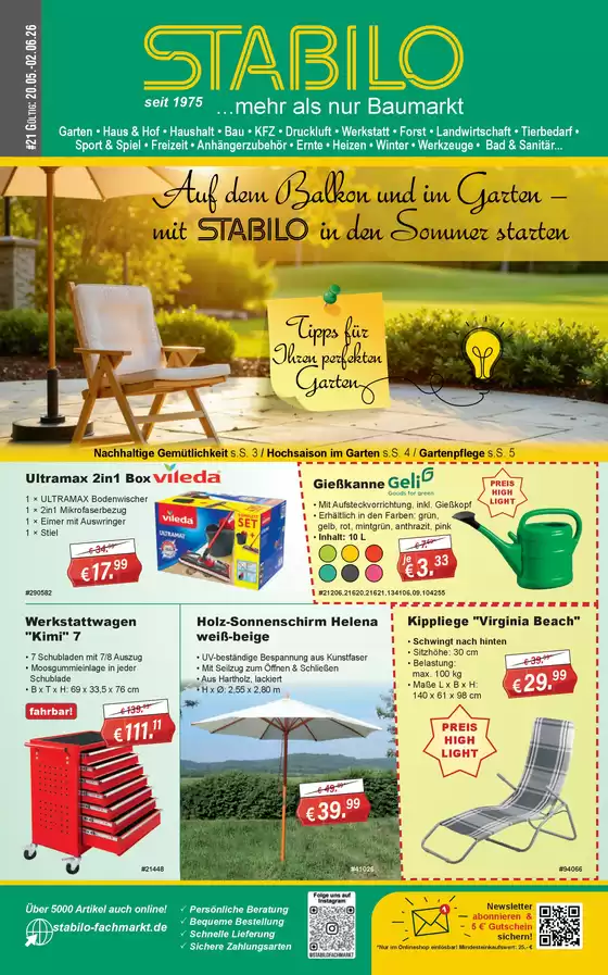 Stabilo Fachmarkt Katalog in Idstein | Auf dem Balkon und im Garten mit Stabilo in den Sommer starten | 2026-05-20T00:00:00.000Z - 2026-06-02T00:00:00.000Z