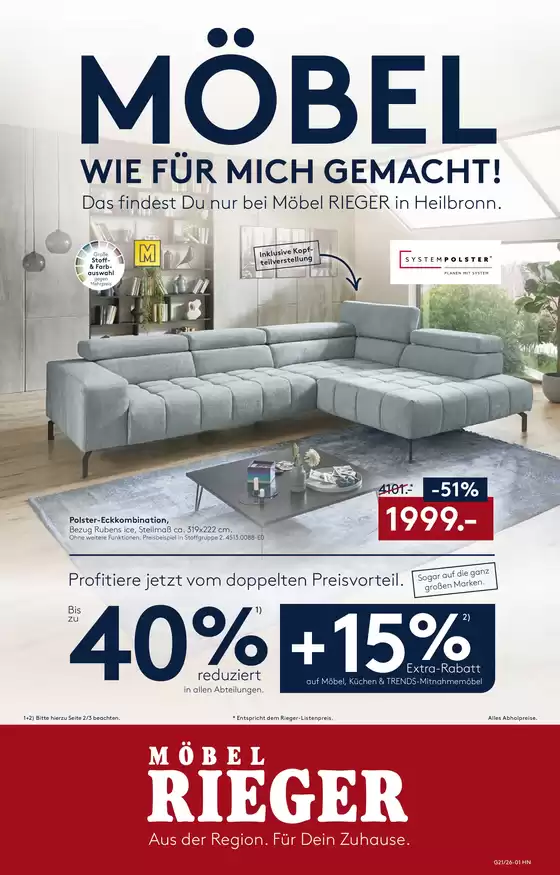 Möbel Rieger Katalog | Top-Angebote für alle Schnäppchenjäger | 2026-05-18T00:00:00.000Z - 2026-05-24T00:00:00.000Z