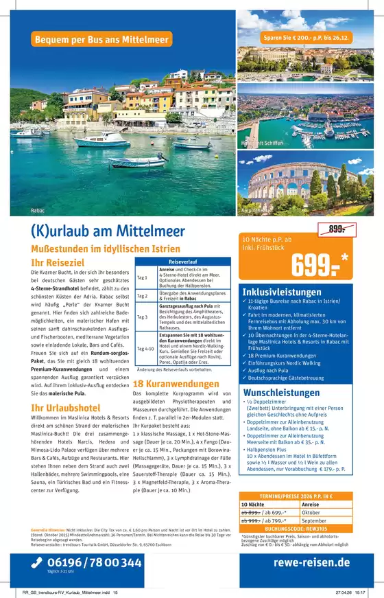 Netto Reisen Katalog in Welden | REWE Reisen Prospekt 2026 05 Busreise Mittelmeer | 2026-09-01T00:00:00.000Z - 2026-10-31T00:00:00.000Z