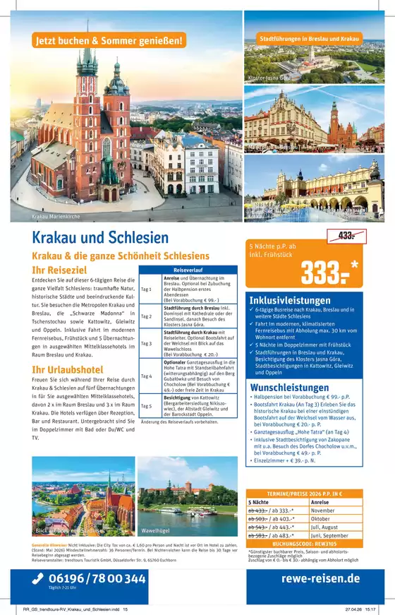 Netto Reisen Katalog | REWE Reisen Prospekt 2026 05 Busreise Krakau | 2026-06-01T00:00:00.000Z - 2026-11-30T00:00:00.000Z